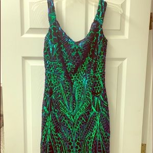 🎉‼️HOT MIAMI: Greens Sequin Dress (WORN ONCE)‼️🎉